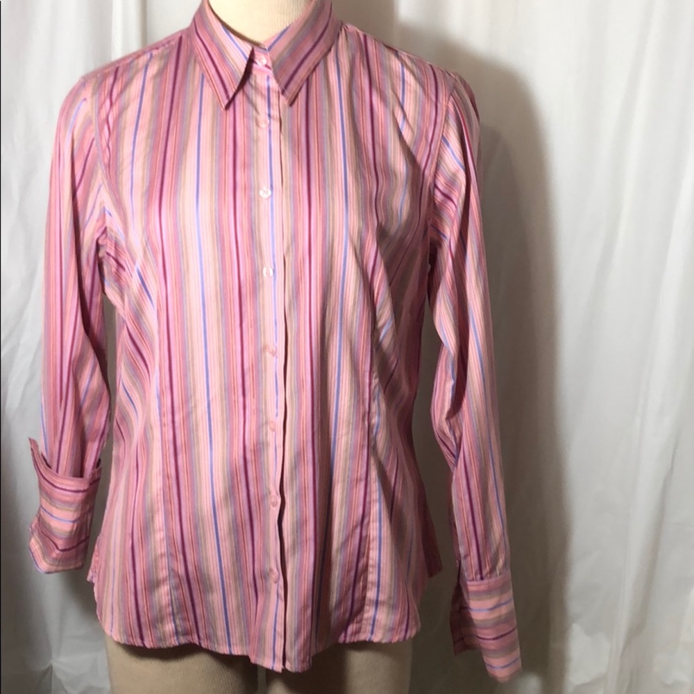 Thomas Pink Striped Button Down Shirt Tailored